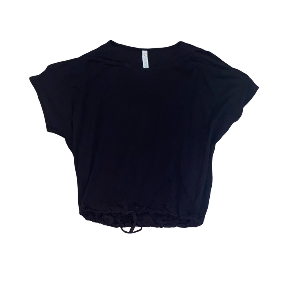 Lululemon Athletica Black Cap Sleeve Crop T-Shirt